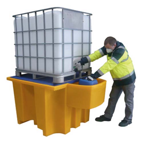 Bac rétention soutirage IBC de 1000 L en PEHD