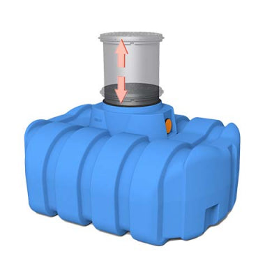 Fosse sceptique plate enterrée PEHD eau 1500 Litres