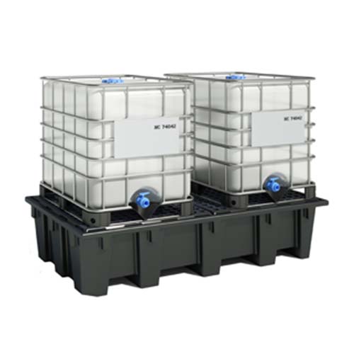 Bac rétention 2 IBC couleur noir en PEHD