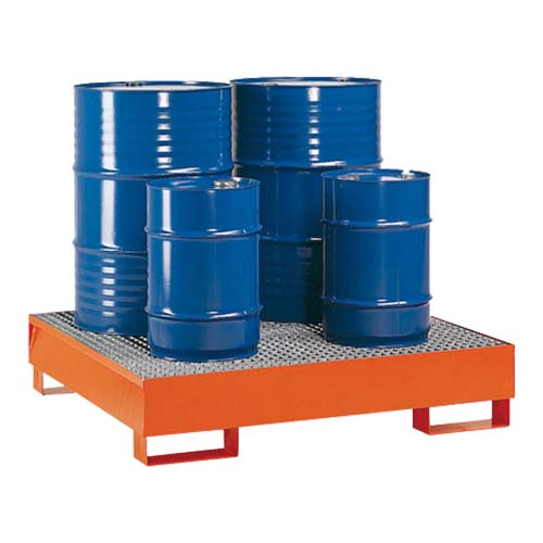 Rétention acier 298 litres avec caillebotis lubrifiants