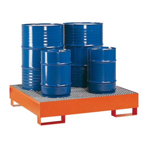 Grande rétention acier lubrifiants 928 litres caillebotis