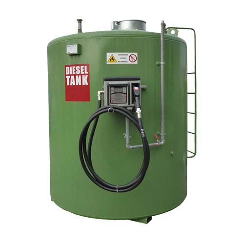 Citerne verticale acier avec bac 9000 Litres Gazole 230V