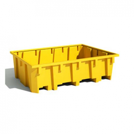Bac de rétention PEHD jaune - 240 litres - Caillebotis plastique